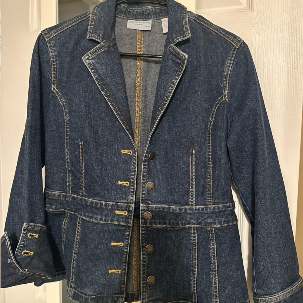 Valerie Stevens Blue Jean Jacket with Gold Buttons